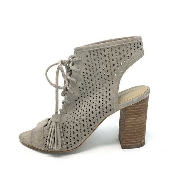 Marc Fisher 7.5 Lace Up Perforated Suede Booties - Picture 2 of 11